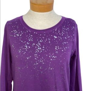 TEK GEAR Long Sleeve Purple with Silver L